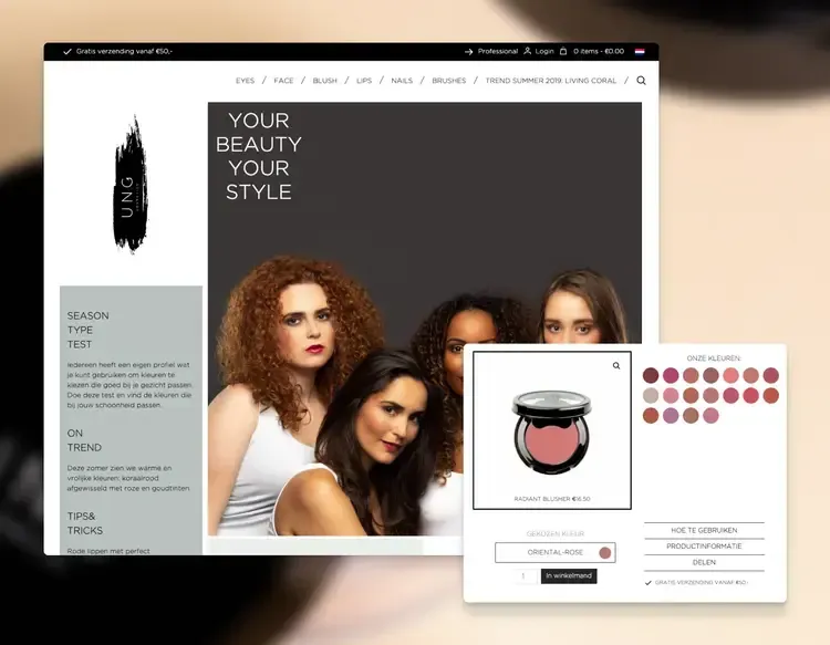 Preview image of WooCommerce webshop voor cosmetica