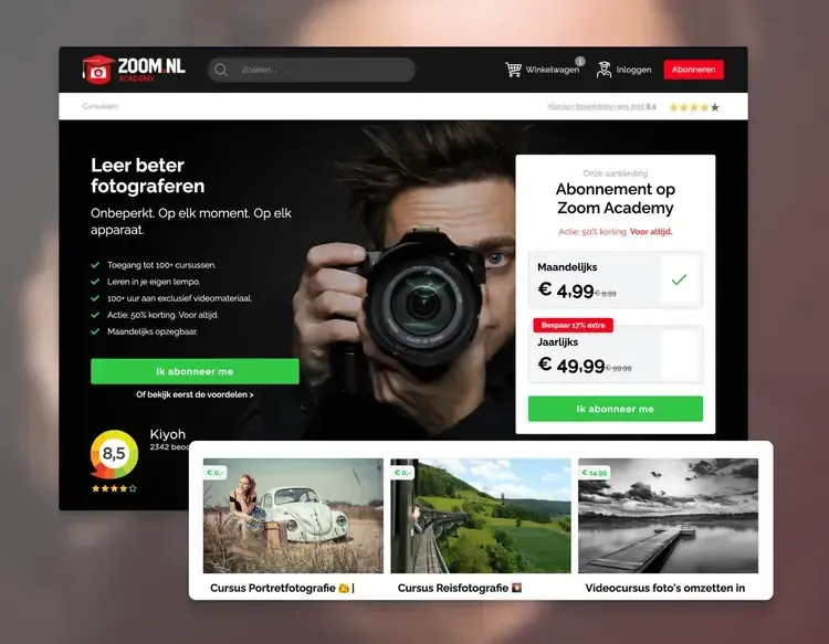 Preview image of  Webshop en e-learningplatform